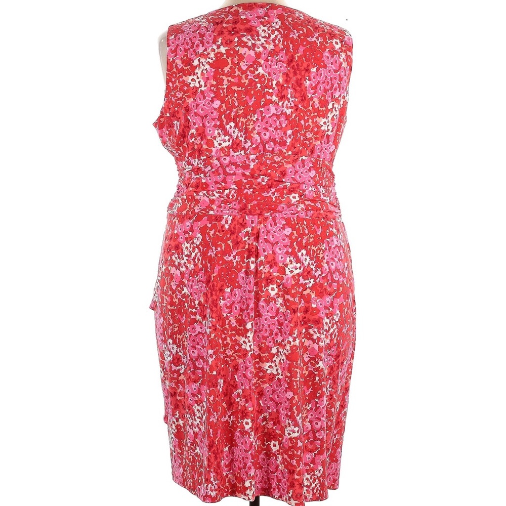 Floral Red Sleeveless Dress - Picture 2 of 4